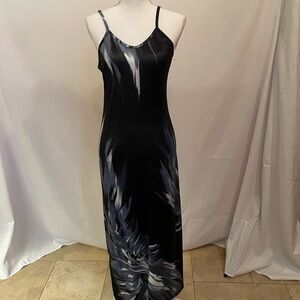 Elegant Black and Gray Maxi Dress